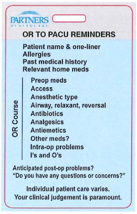 pacu assessment tool